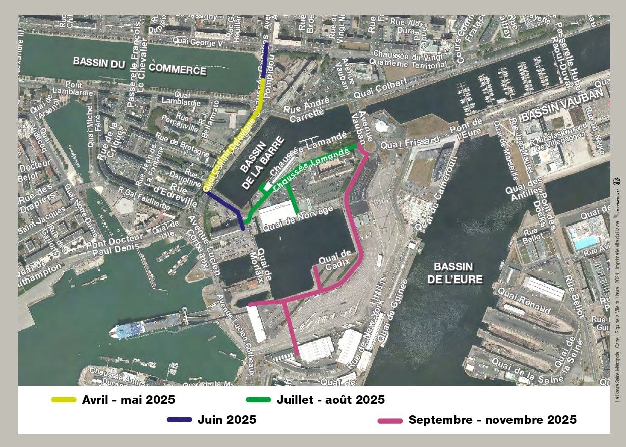 Travaux du réseau de chaleur Le Havre Sud - Zone 2 : Quai George V / Saint-François / © DR