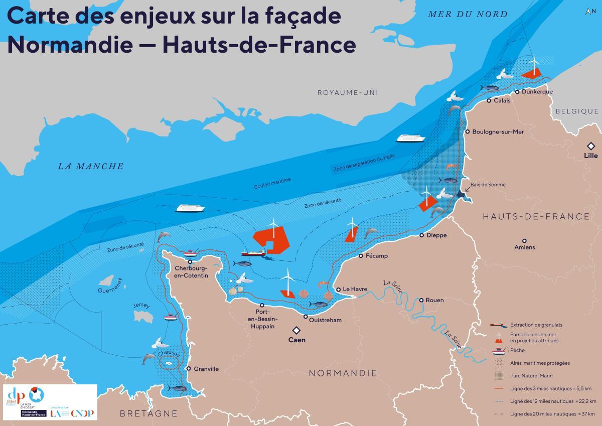 Carte des enjeux - Façade maritime Normandie & Hauts-de-France